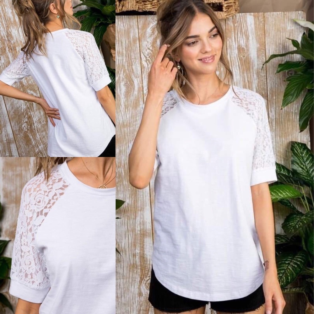 🆕 Simply Basic Lace Sleeve Top